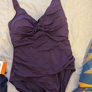 Lands end Costco Purple One-Piece Swimsuit size large